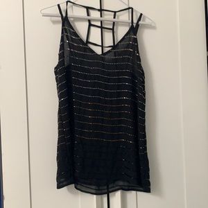 Bar beaded black elegant black top size s